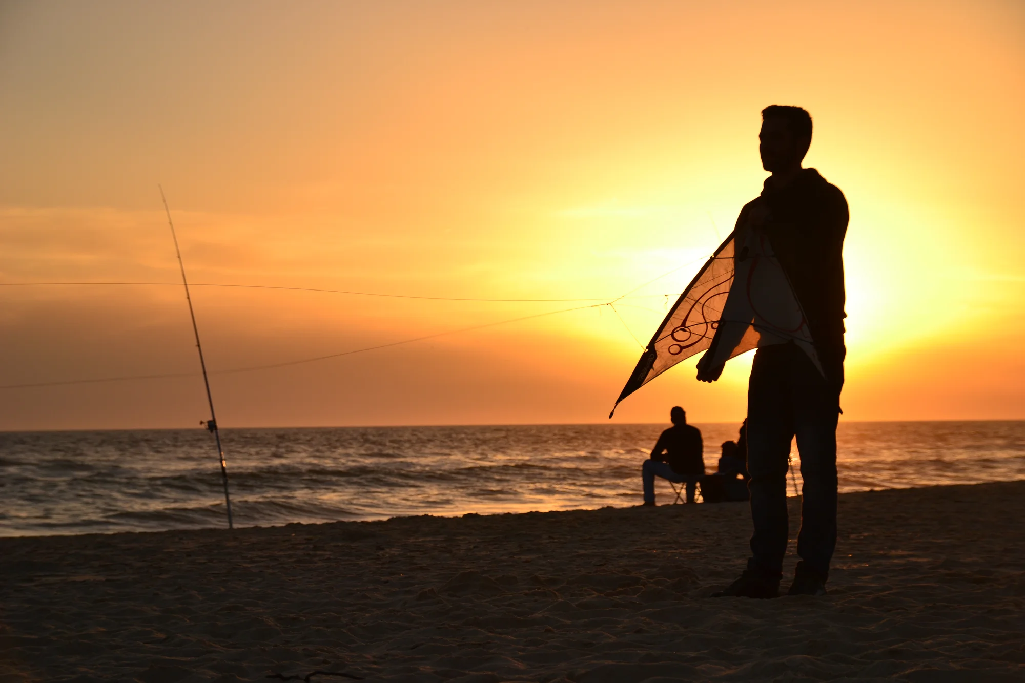 Vuelo de cometa de tracción en la playa